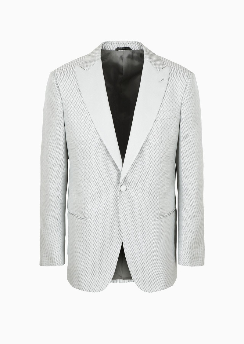 Soho line single-breasted tuxedo jacket in silk jacquard 1