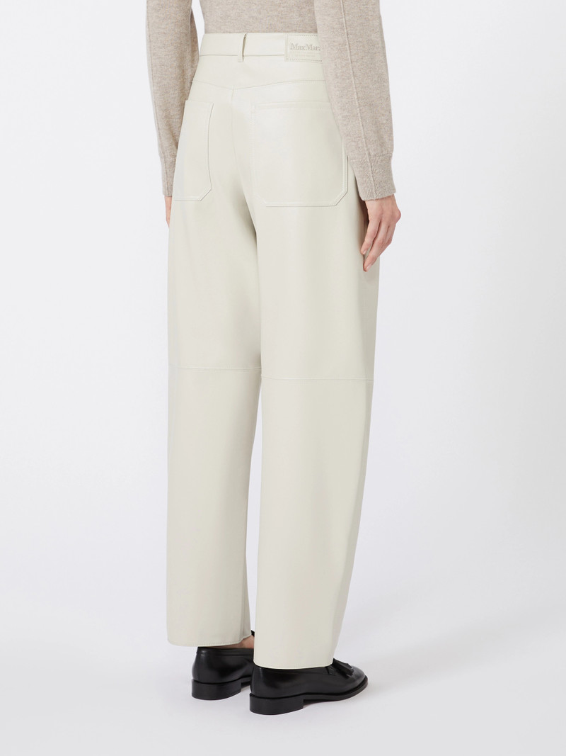 SOSPIRO Coated fabric barrel-leg trousers - SAND 4