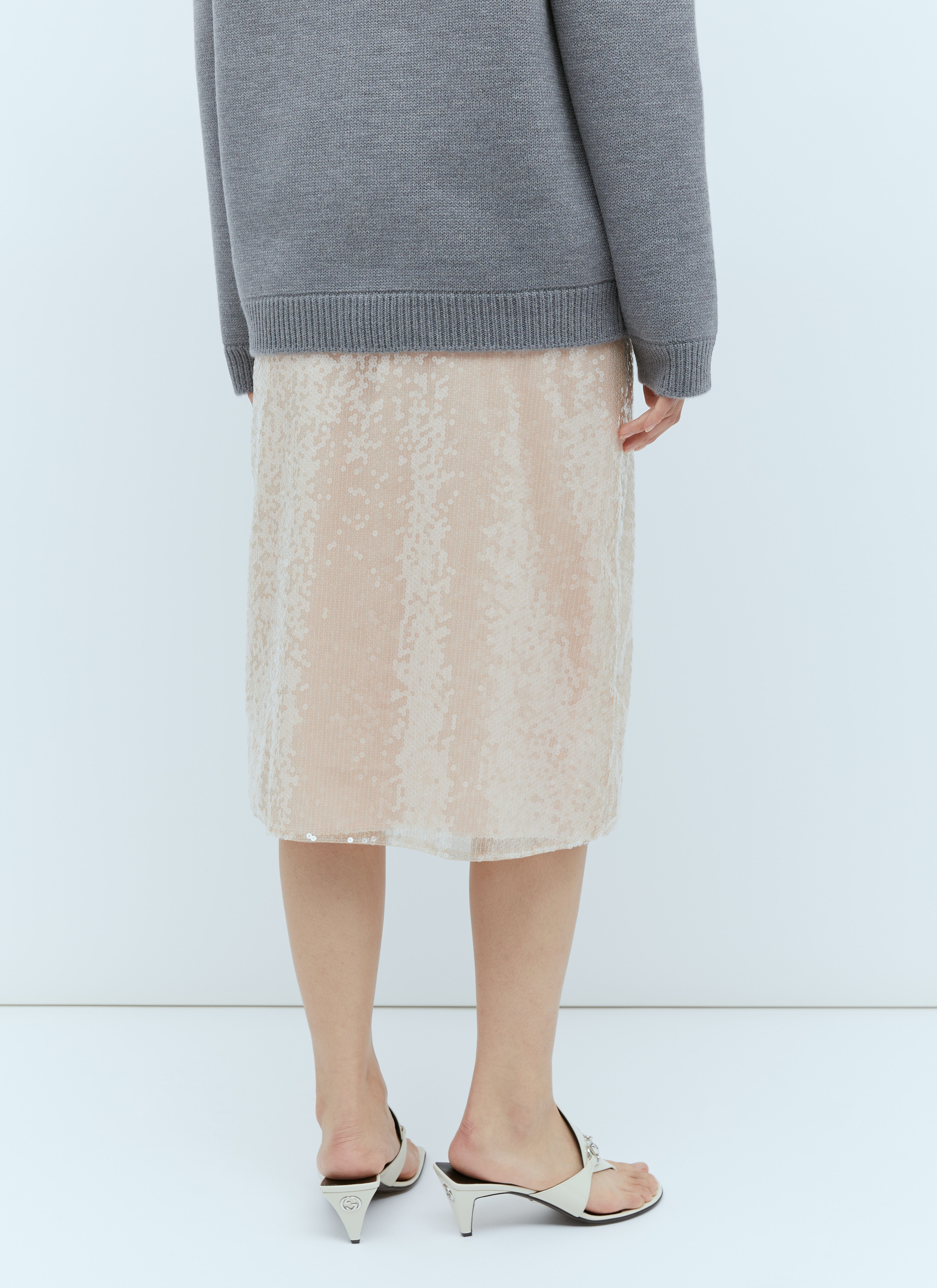 Sequin-Embroidered Tulle Skirt - 5