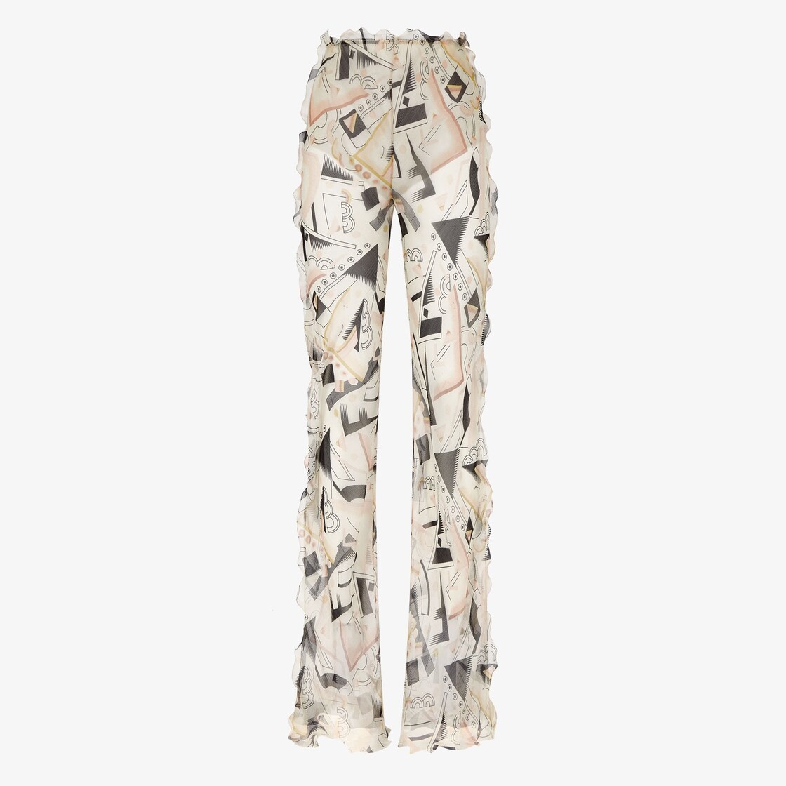 Multicolor printed chiffon pants - 1