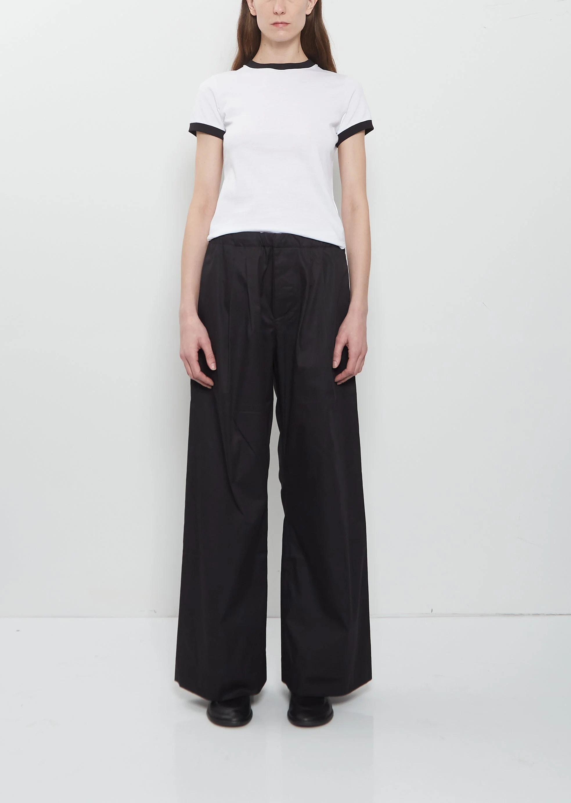 Traced Pleated Light Cotton Popeline Trousers - 1