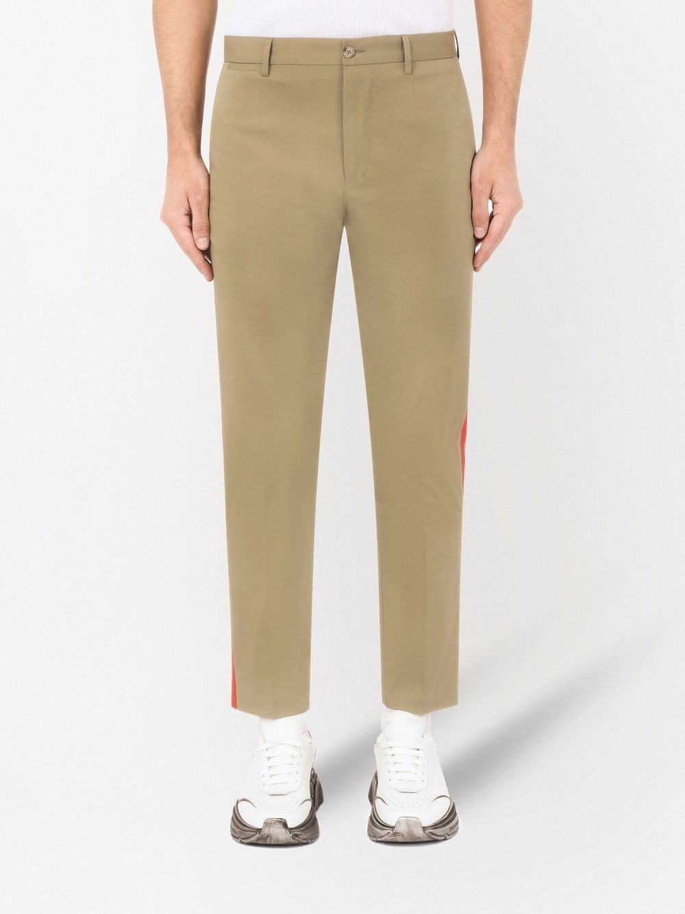 side-stripe slim trousers - 3