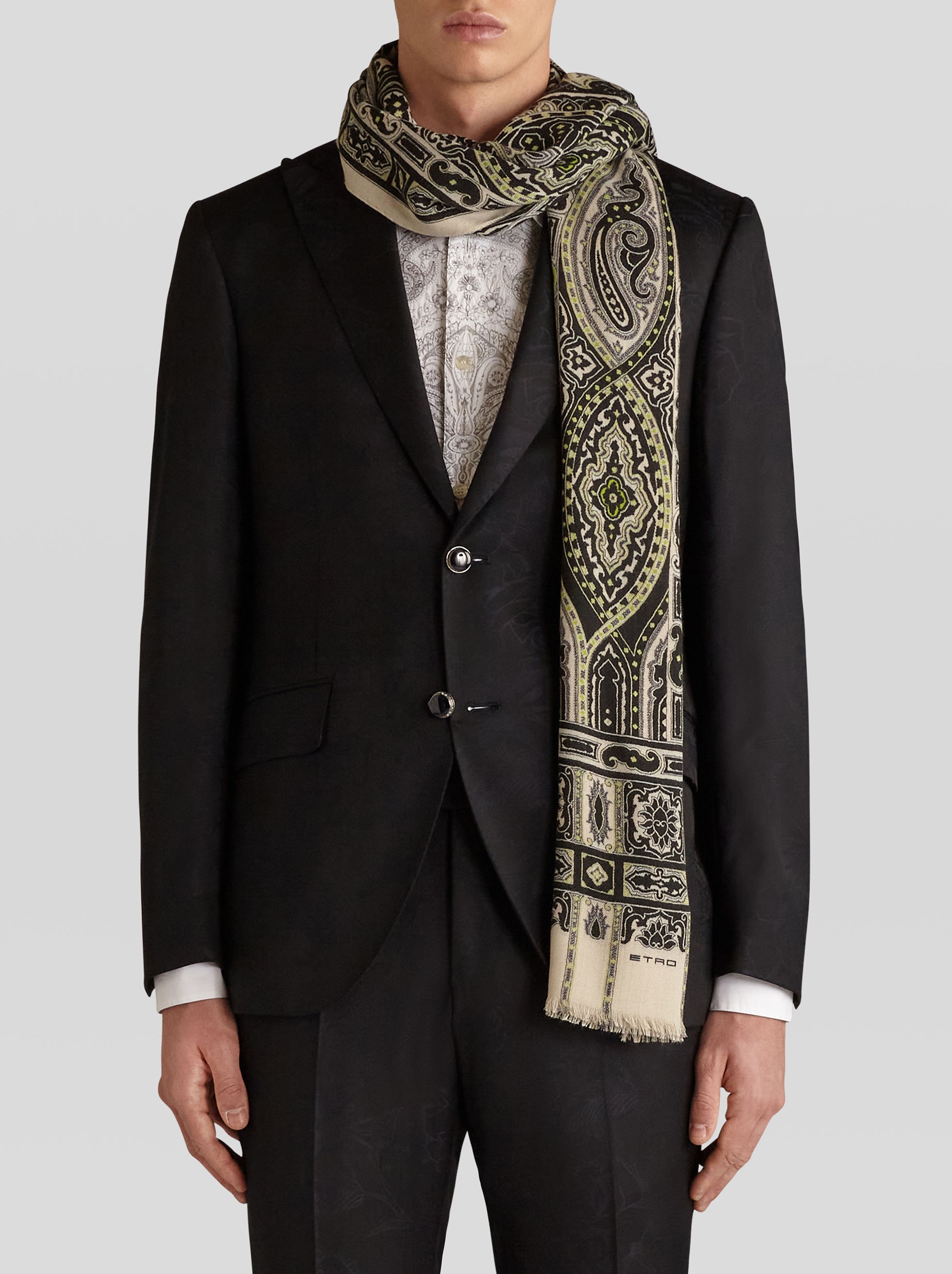 WOOL AND SILK PAISLEY SCARF - 2