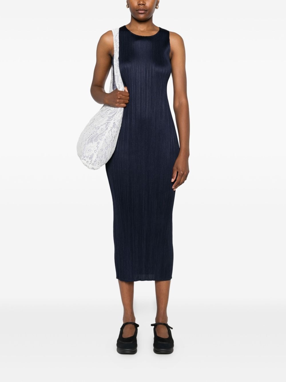 pleated sleeveless midi dress - 2