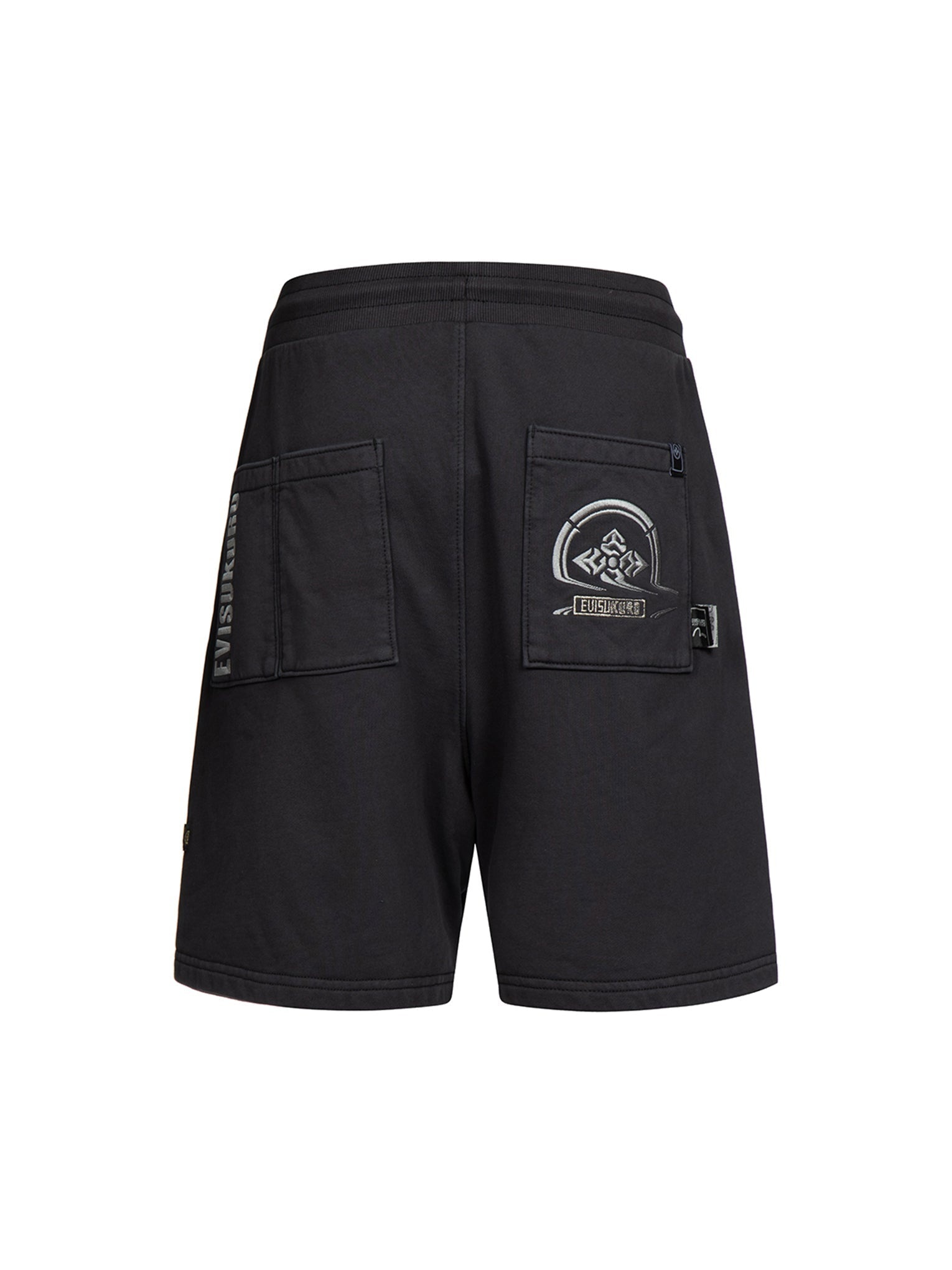Distorted Kamon Embroidery Sweat Shorts - 11