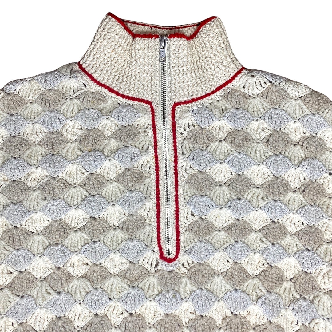 Stefan Cooke Crochet Knit Half Zip Jumper Medium - 4