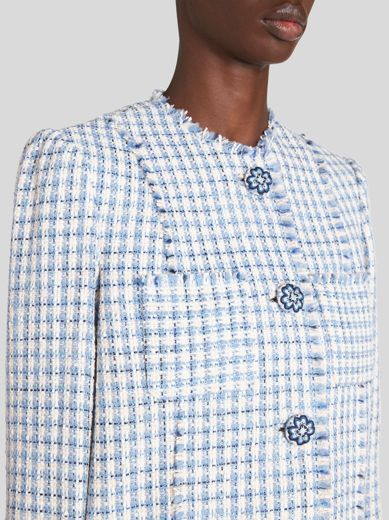 Etro CHECK BOUCLÉ JACKET outlook
