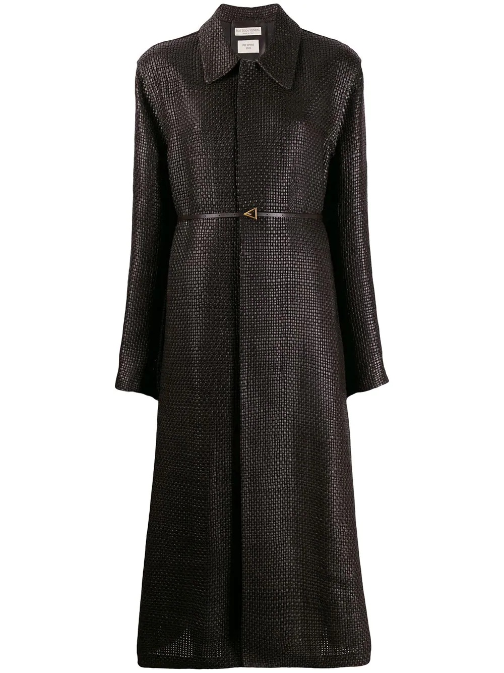 intrecciato woven tailored coat - 1