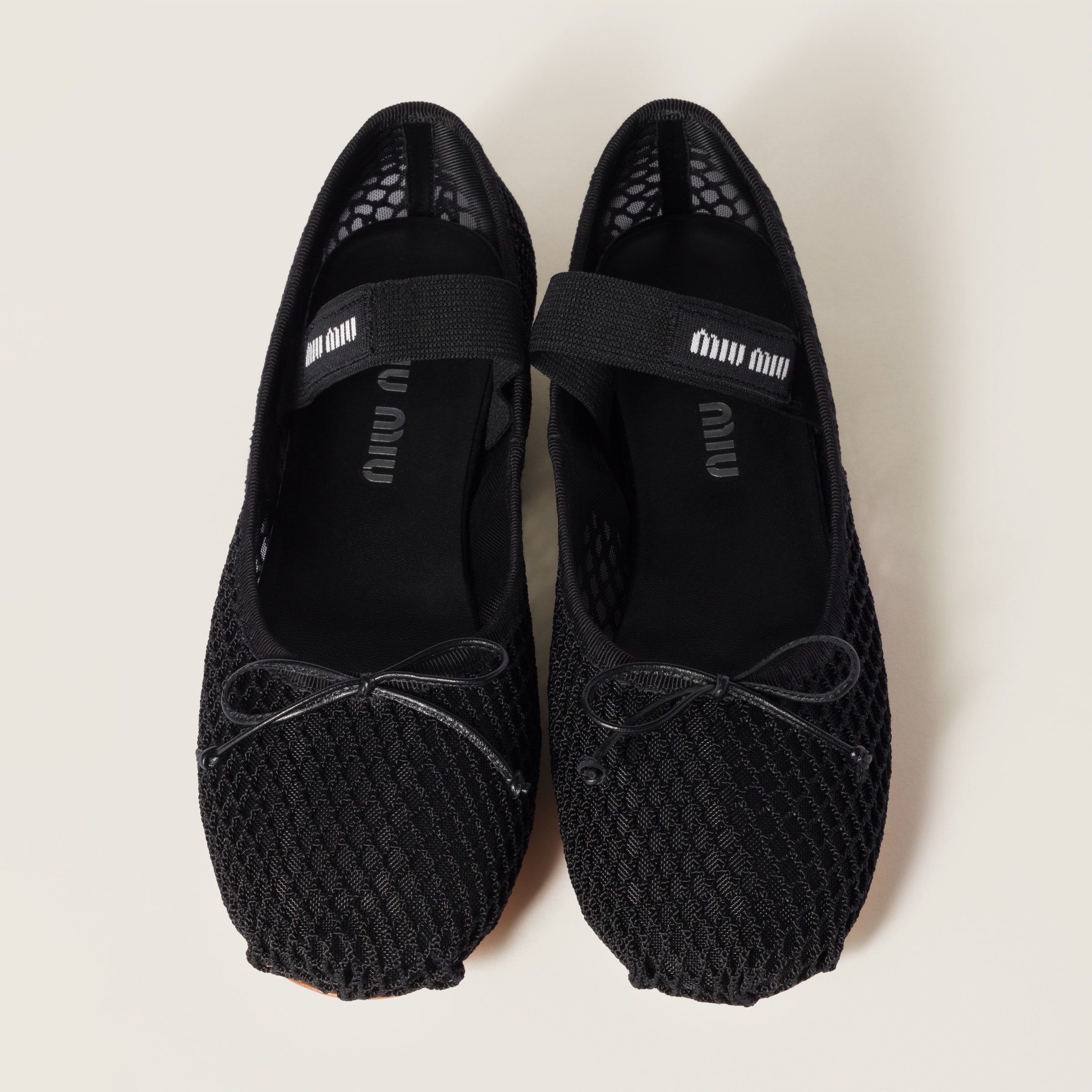 フラットシューズ Miu Miu Mesh fabric ballet flats Miu Miu Mesh fabric ballerinas | REVERSIBLE