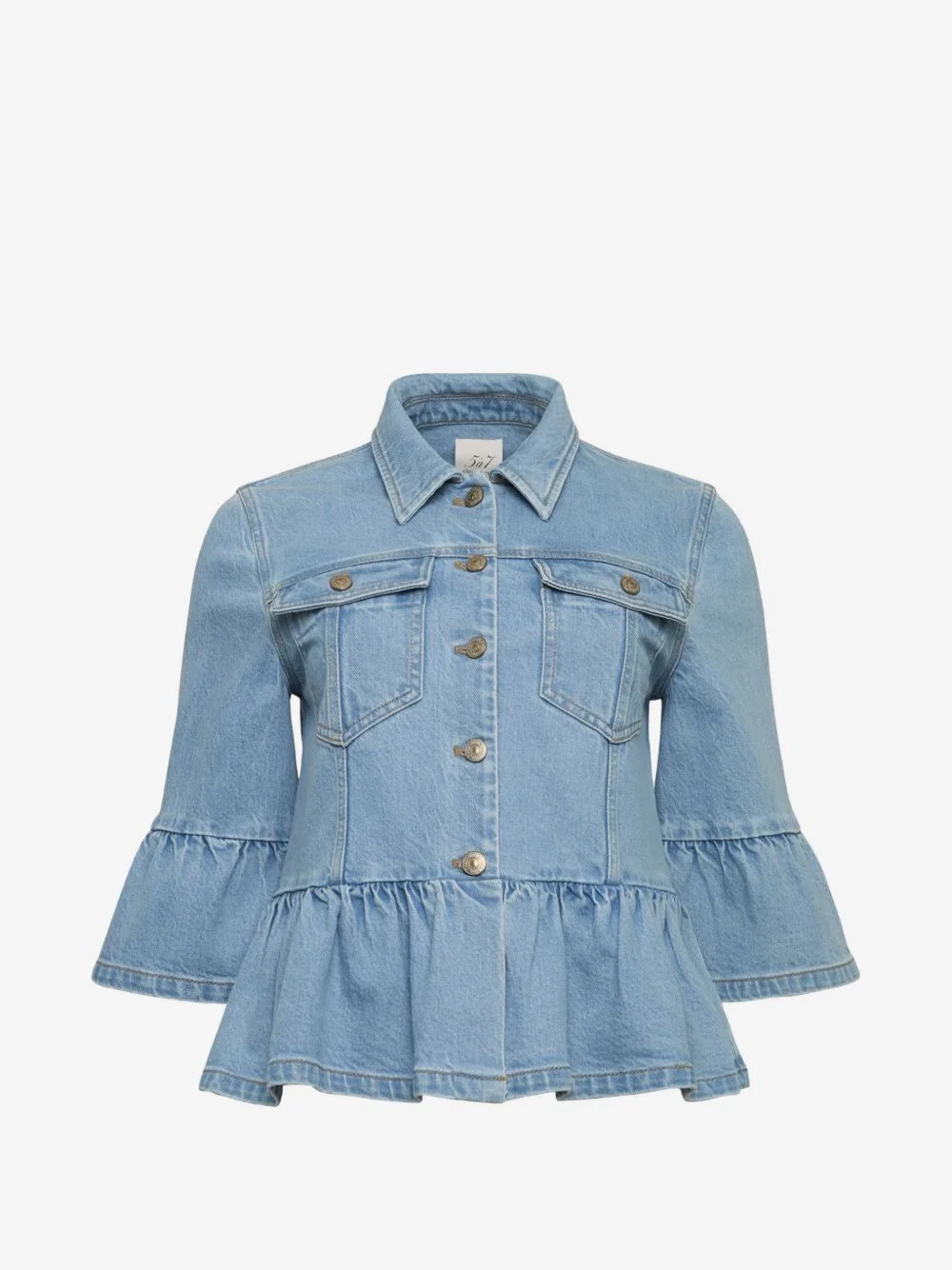 Mandie ruffled denim jacket - 1