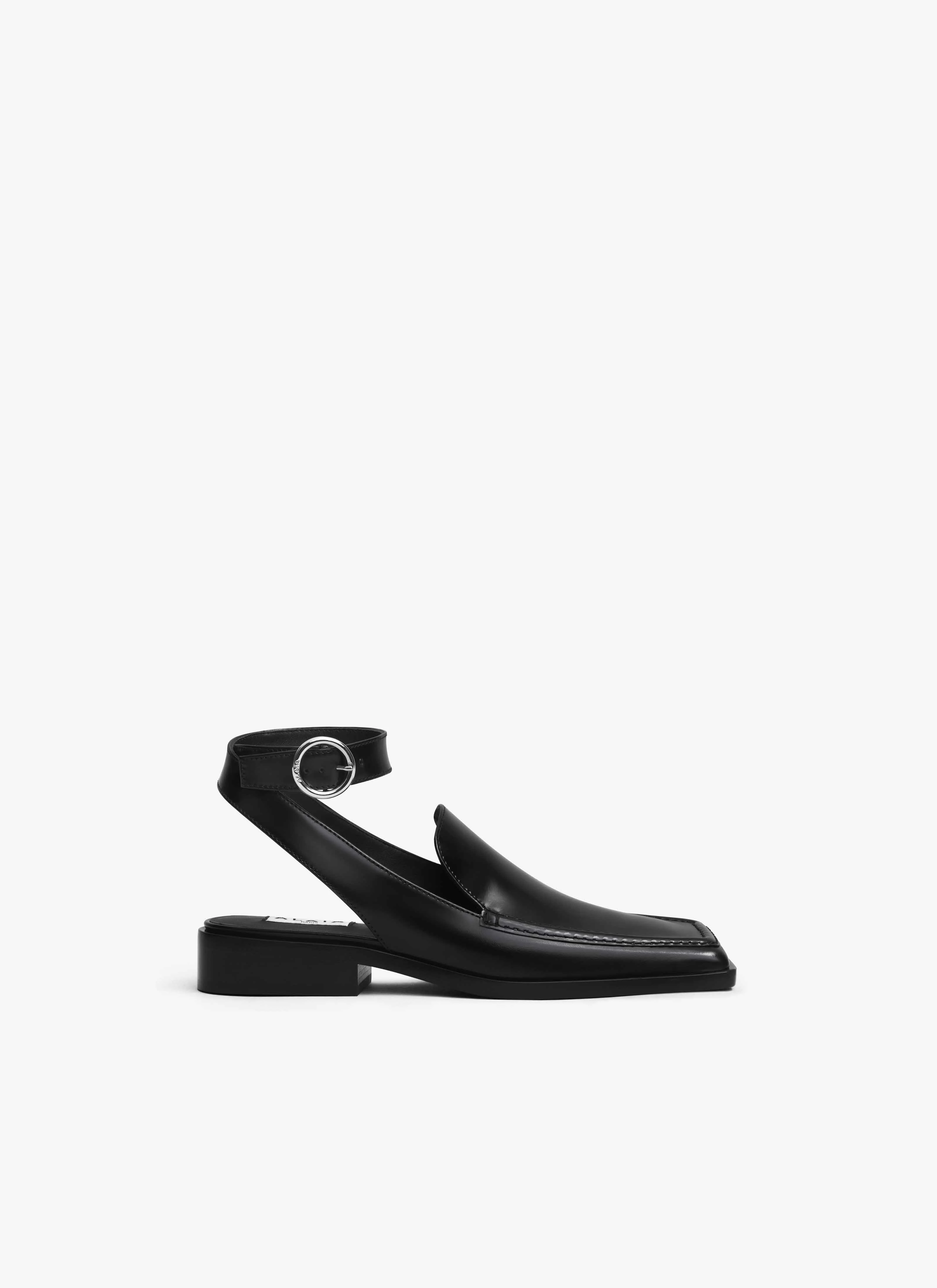 SQUARE LOAFER SANDALS IN CALFSKIN - 1