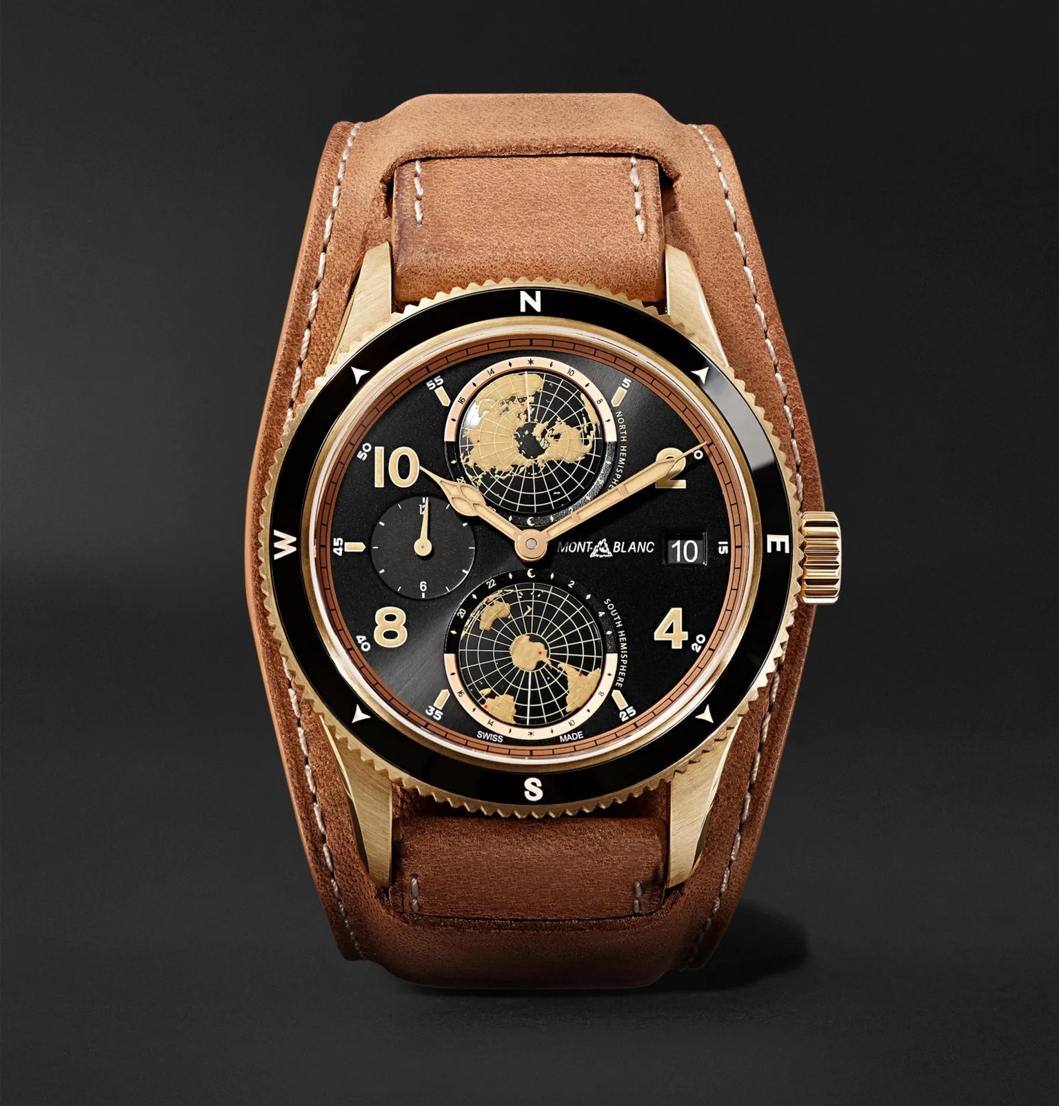 1858 Geosphere Limited Edition Automatic 42mm Bronze and Leather Watch, Ref. No. 117840 - 1