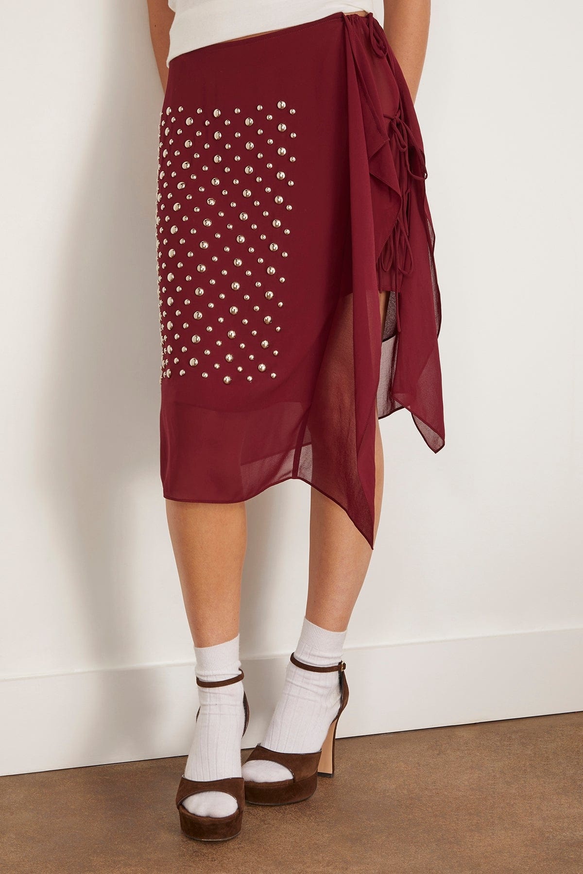 Sima Skirt in Bordeaux - 3
