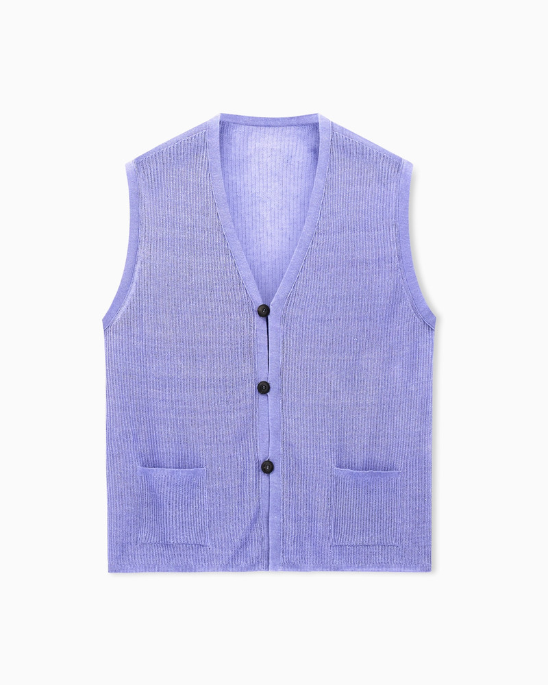 SINGLE-BREASTED LINEN WAISTCOAT 1