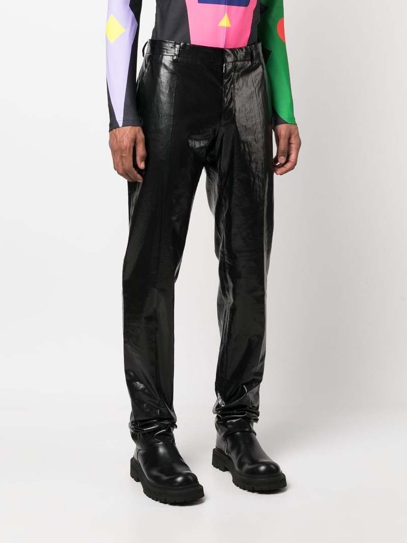 Sharp vinyl-finish straight-leg trousers 3