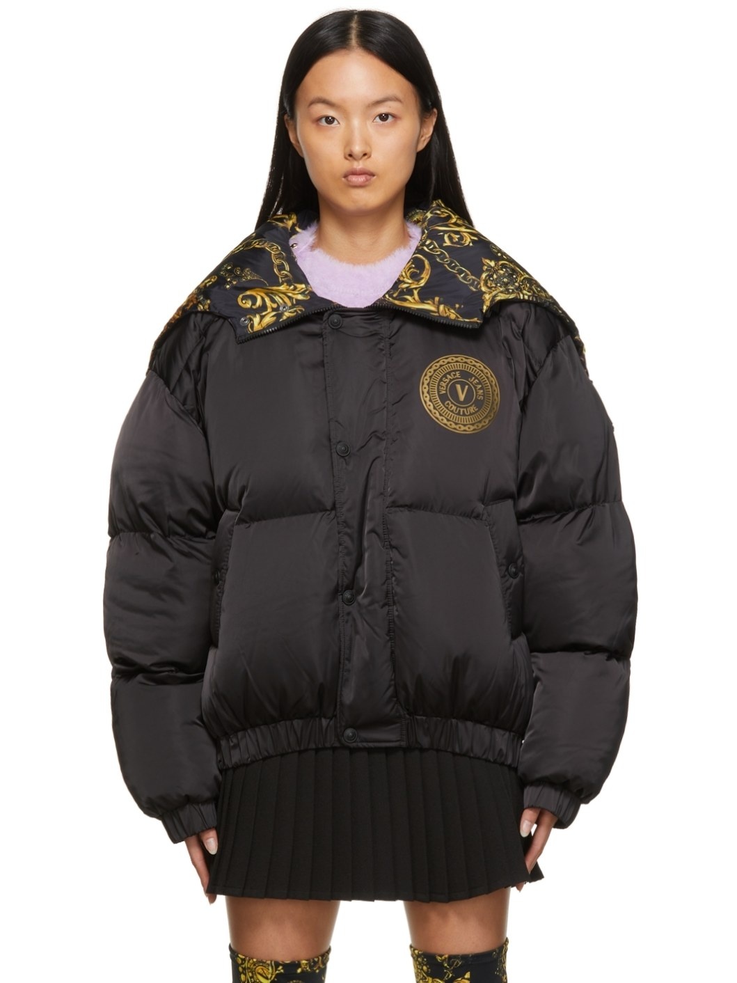 Black Down Logo Jacket - 1