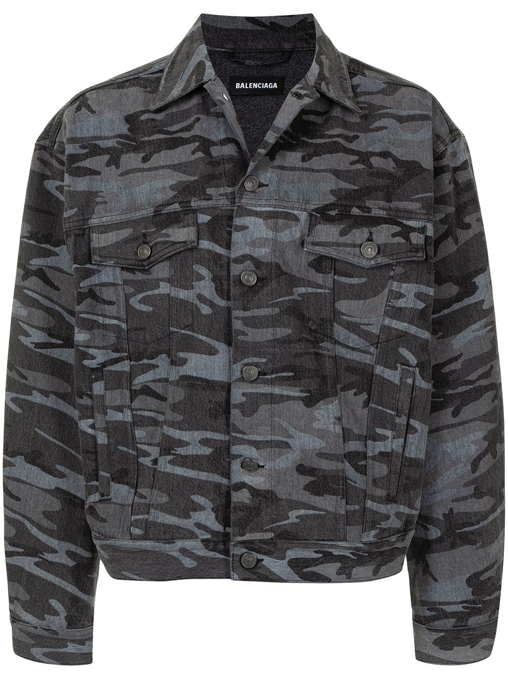 camouflage-print denim jacket - 1