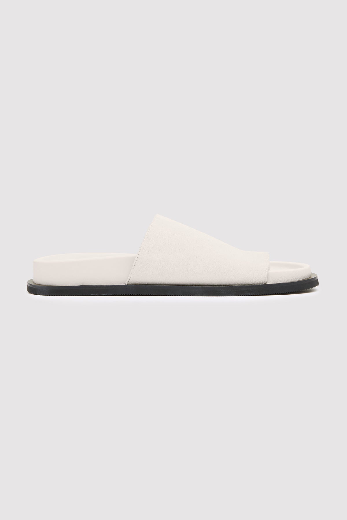 Loe Suede Slide - Cool White - 4