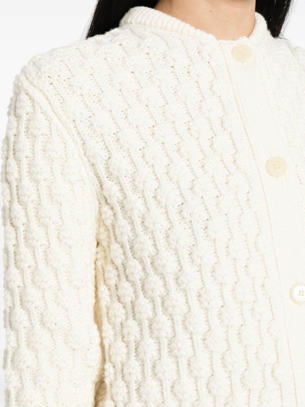 crew-neck 3D-knit cardigan - 5