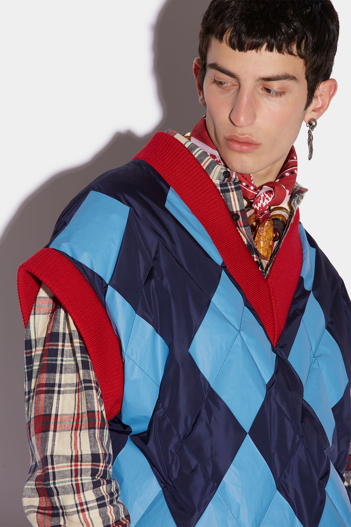 ARGYLE PUFFER VEST - 4