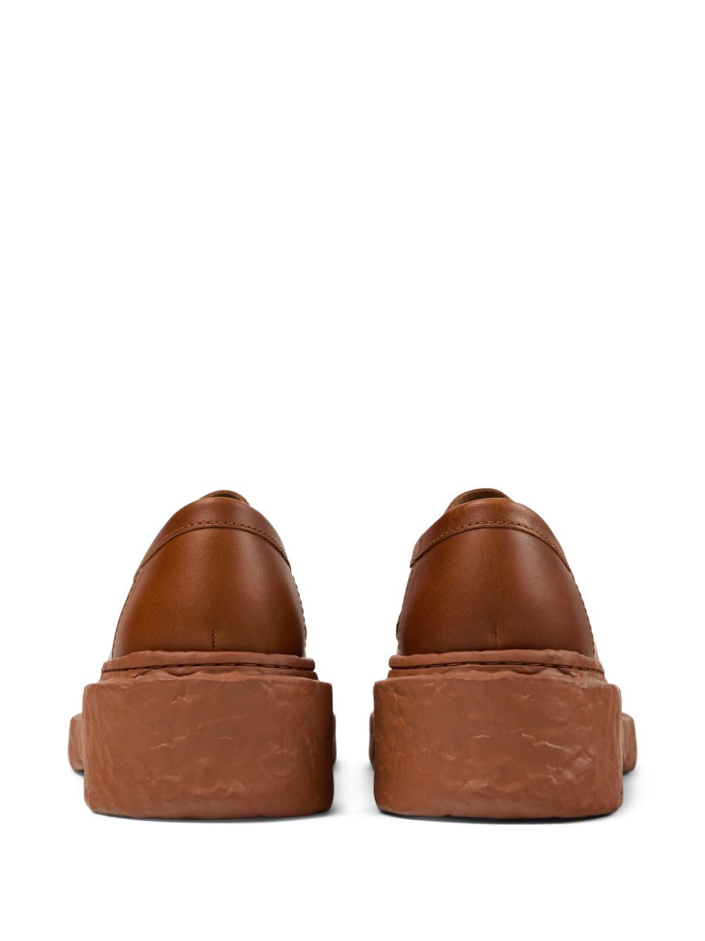 lace-up leather platform shoes - 3