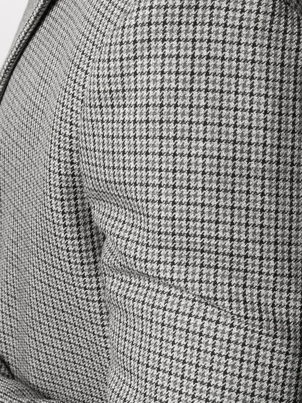 stitch-detail checked coat - 5