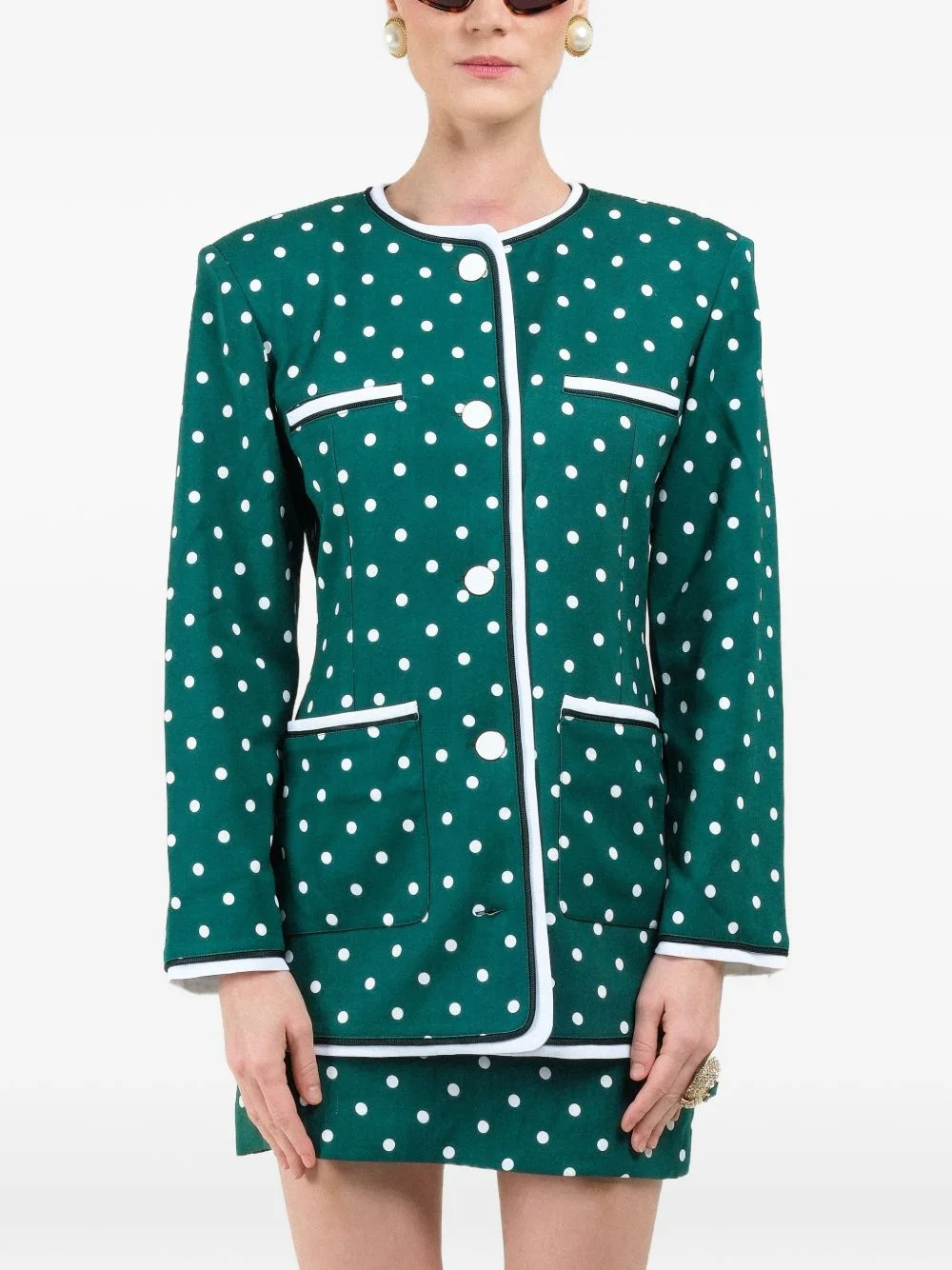 polka-dots pockets jacket - 1
