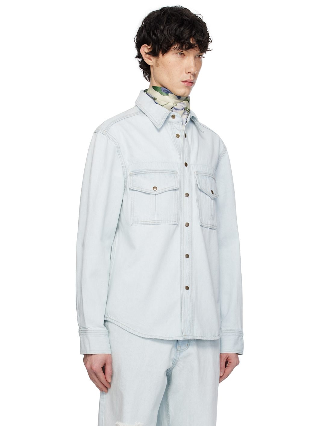 Blue Safari Pocket Denim Jacket - 2