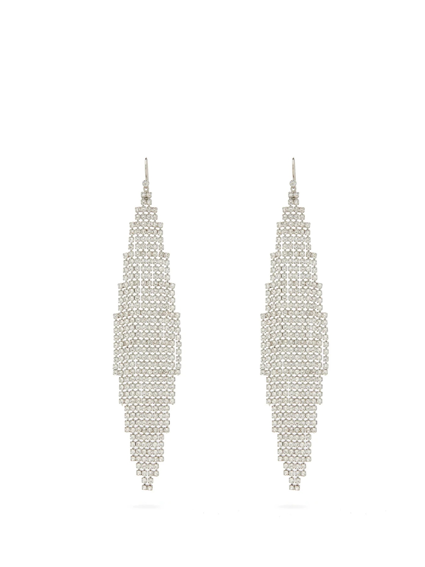 Geometric crystal-mesh earrings - 1