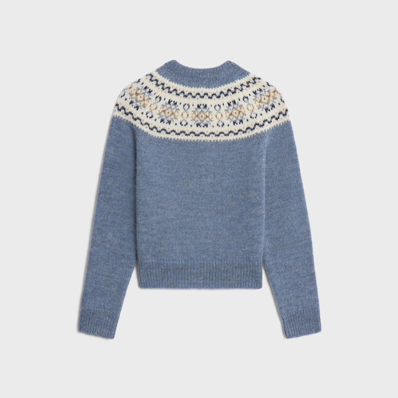 CELINE cardigan in Triomphe fair isle wool outlook