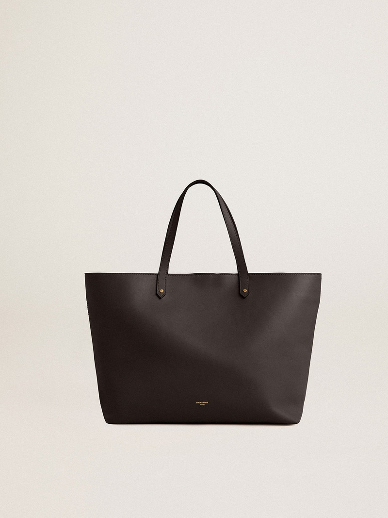 Black Pasadena Bag made of smooth leather with gold logo 1