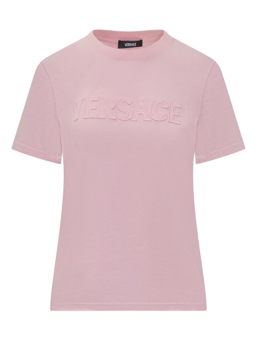 VERSACE Versace Fringed Logo T-Shirt | baltini | REVERSIBLE