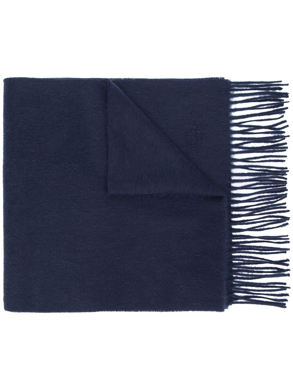 embroidered logo lambswool scarf - 1