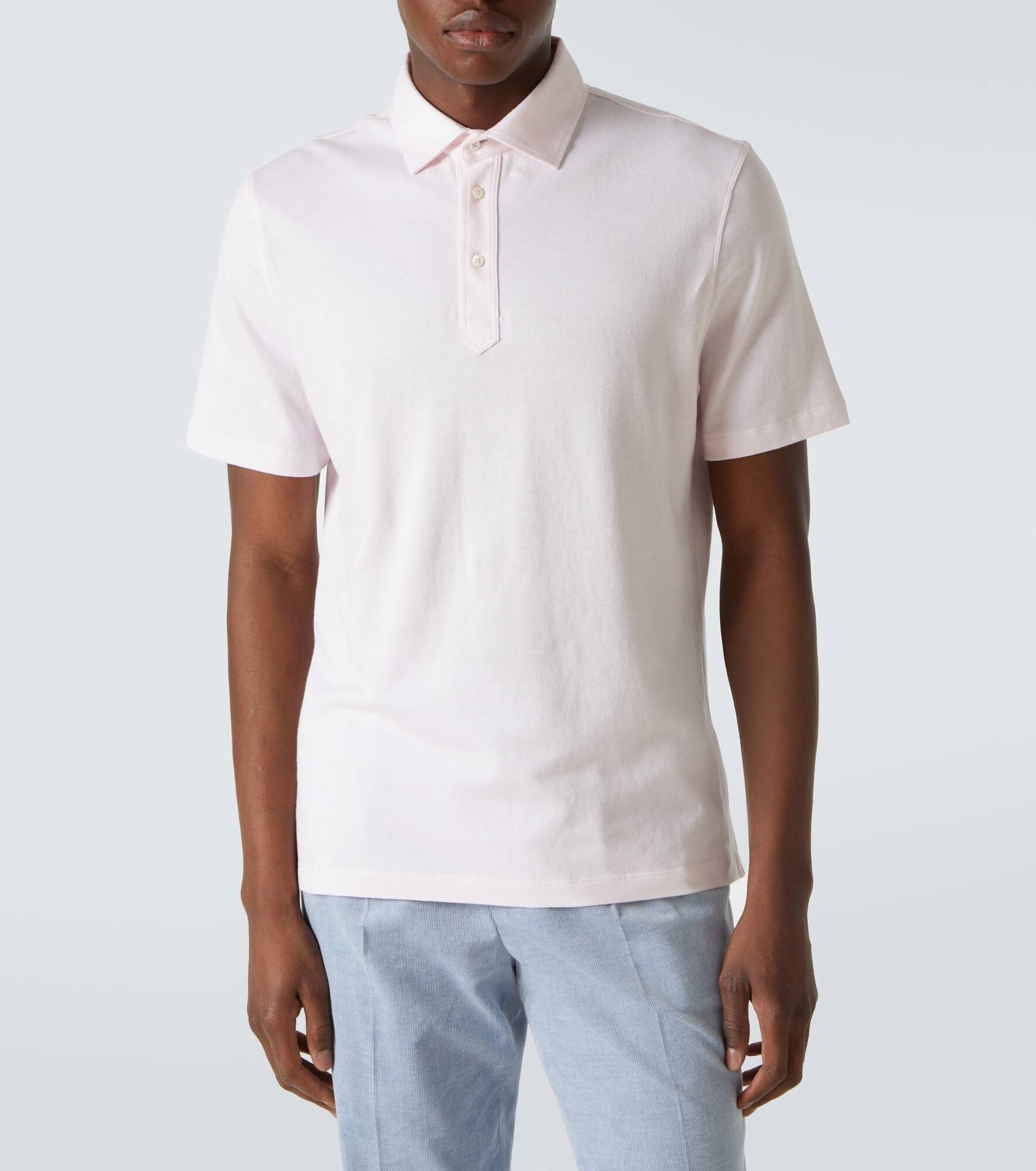 Cotton and linen piqué polo shirt - 3