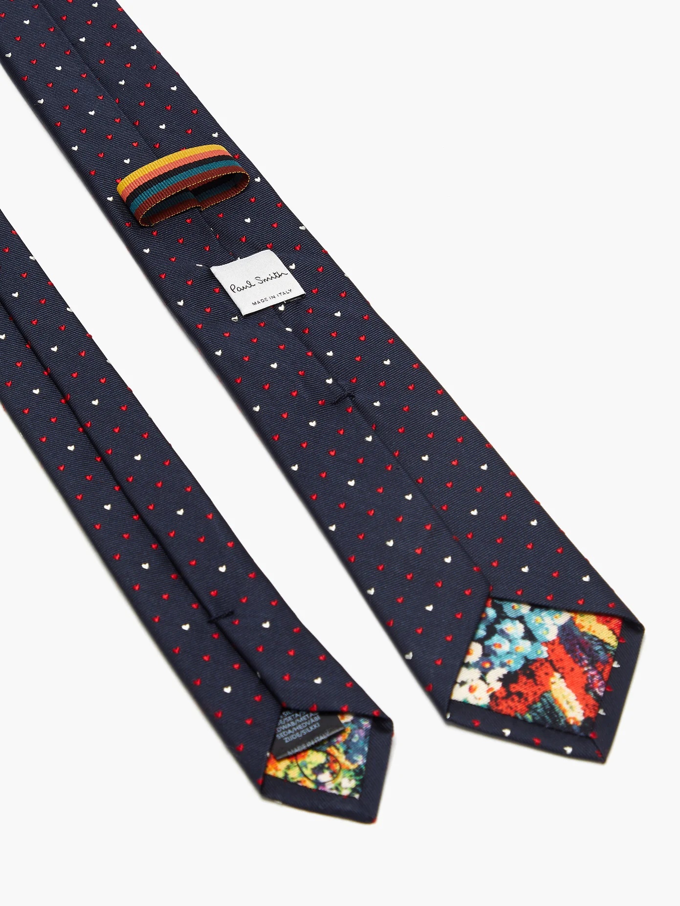 Heart-pattern silk-twill tie - 3