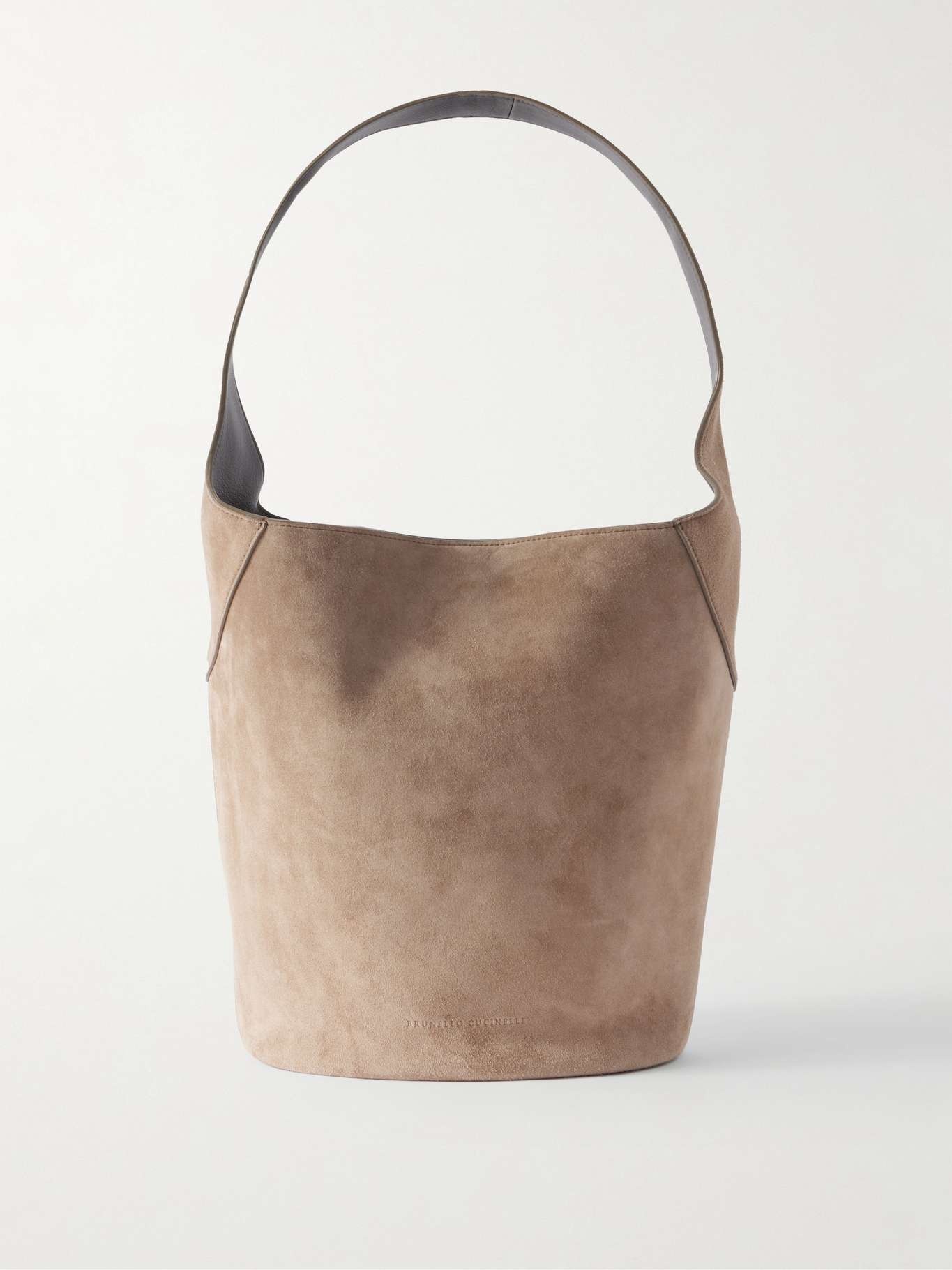 Suede shoulder bag Taupe - 1