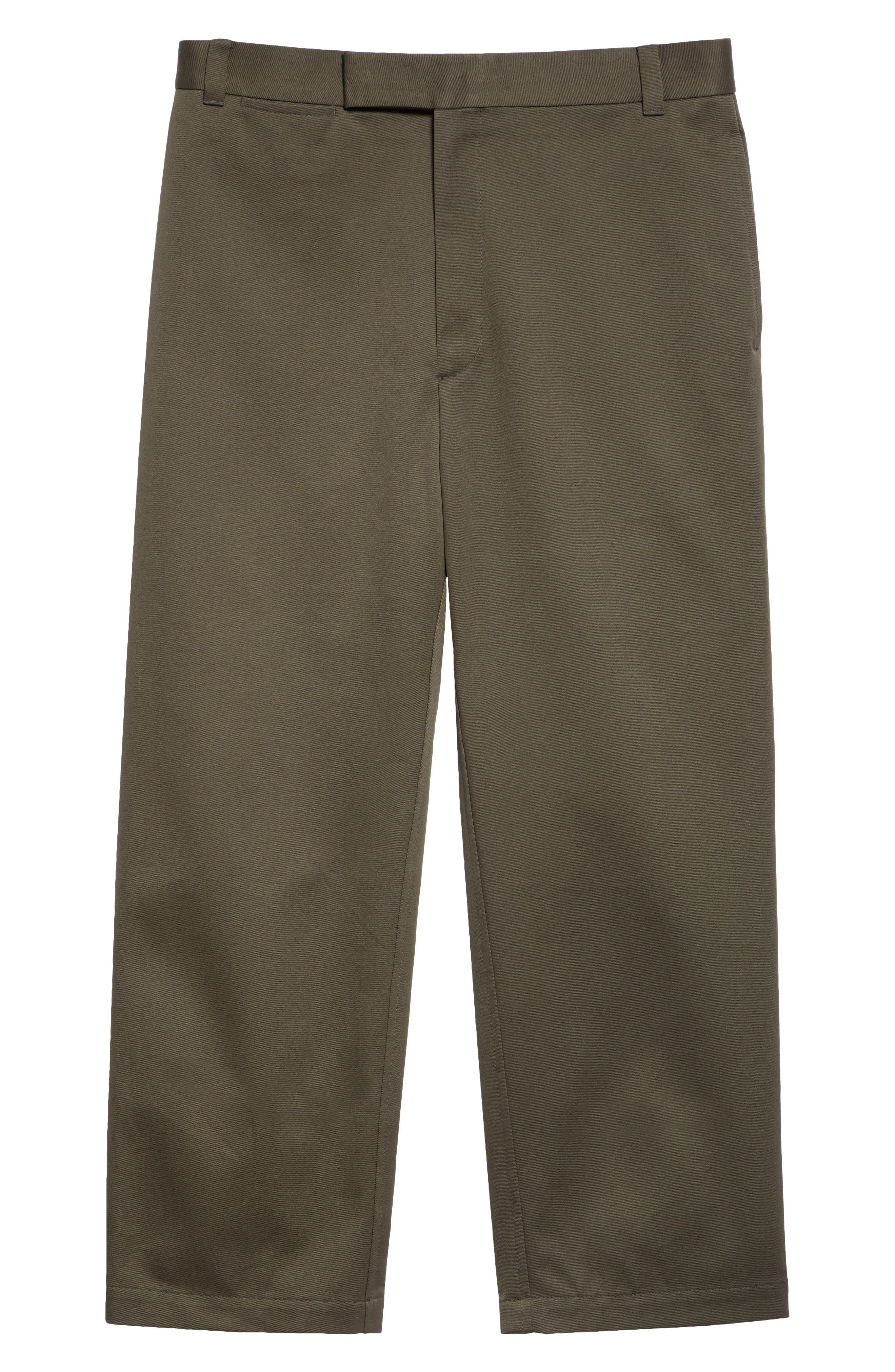 Thom Browne Unconstructed Cotton Twill Trousers in Dark Green at Nordstrom - 6