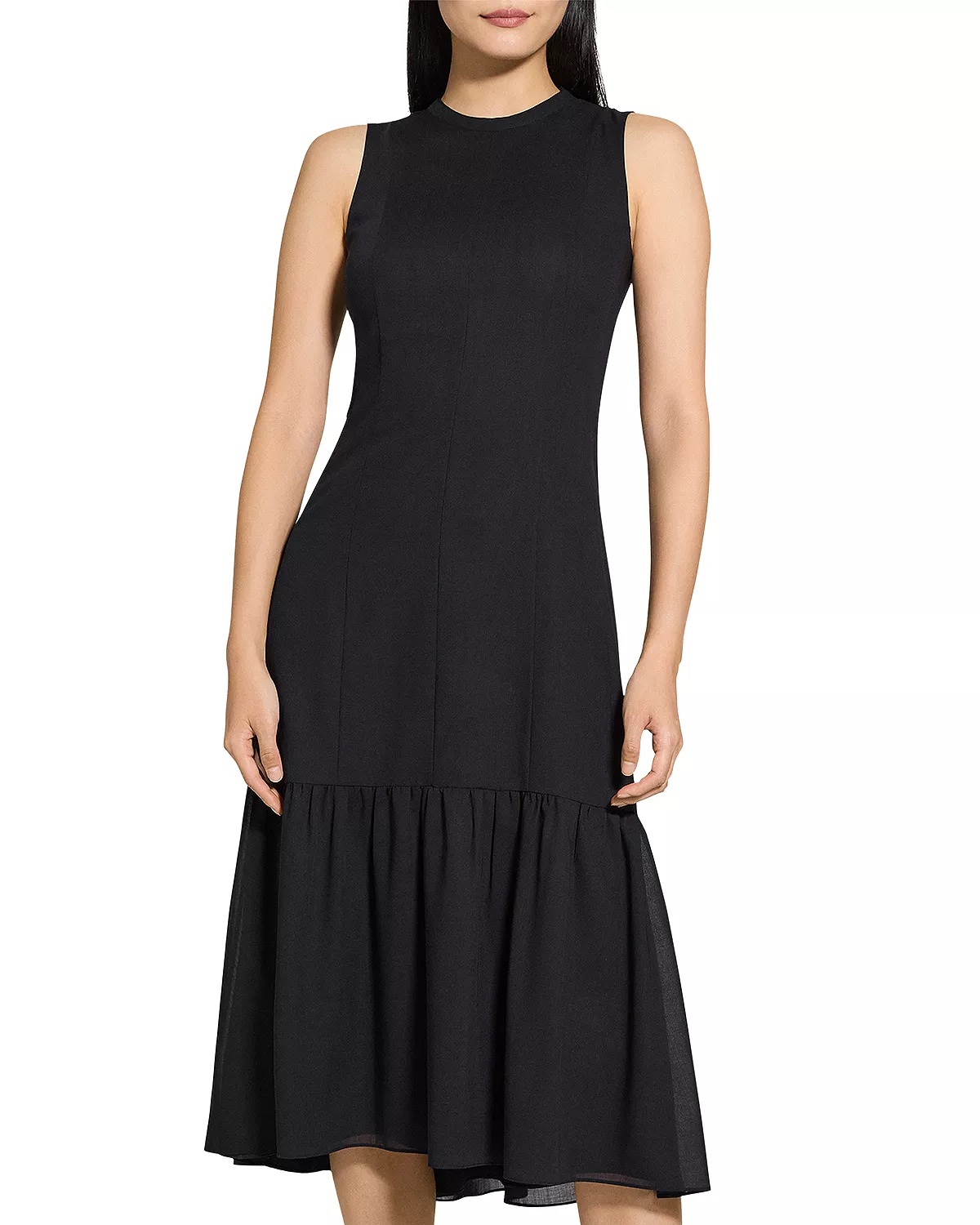 Tie Neck Tiered Midi Dress - 5