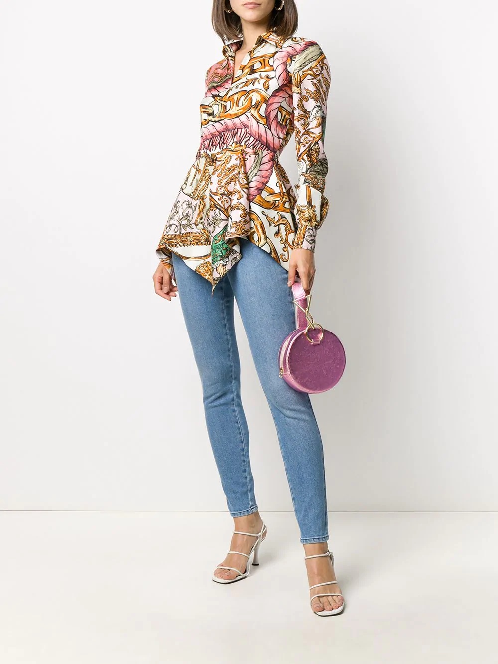 graphic-print peplum-hem blouse - 2