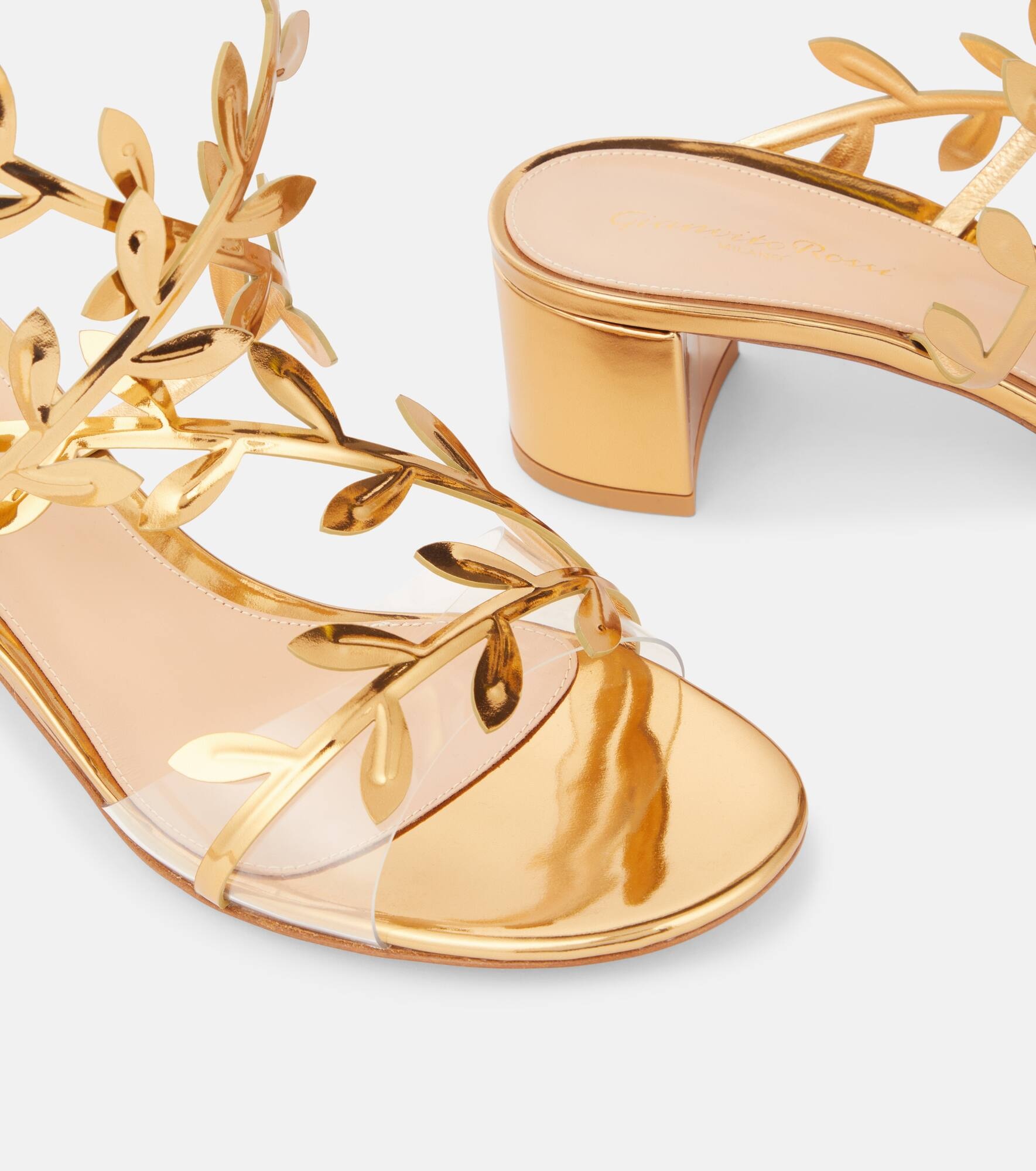 Flavia mirrored leather sandals - 5