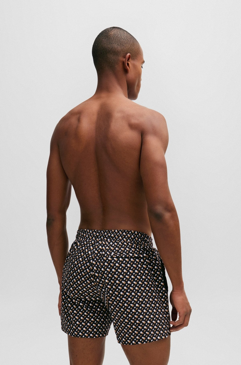 BOSS FULLY LINED QUICK-DRY SWIM SHORTS WITH MONOGRAM PRINT outlook