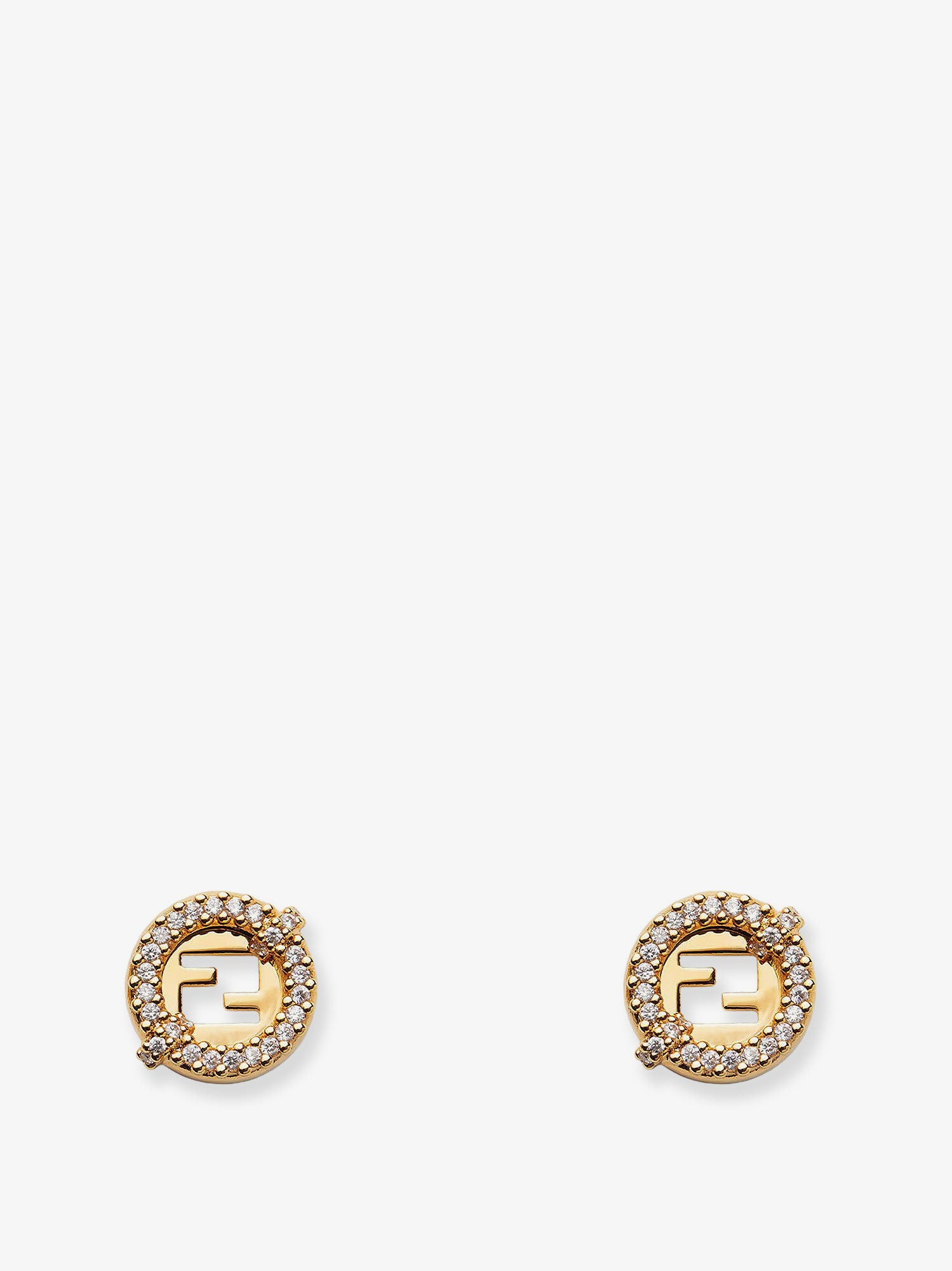 Everround Metal Earrings With Rhinestones - 1