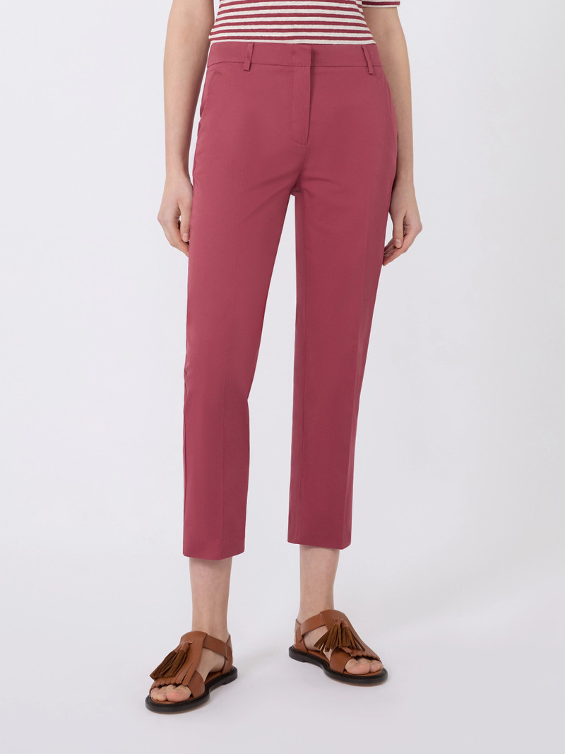 CECCO Slim-fit stretch cotton trousers - CHERRY 3