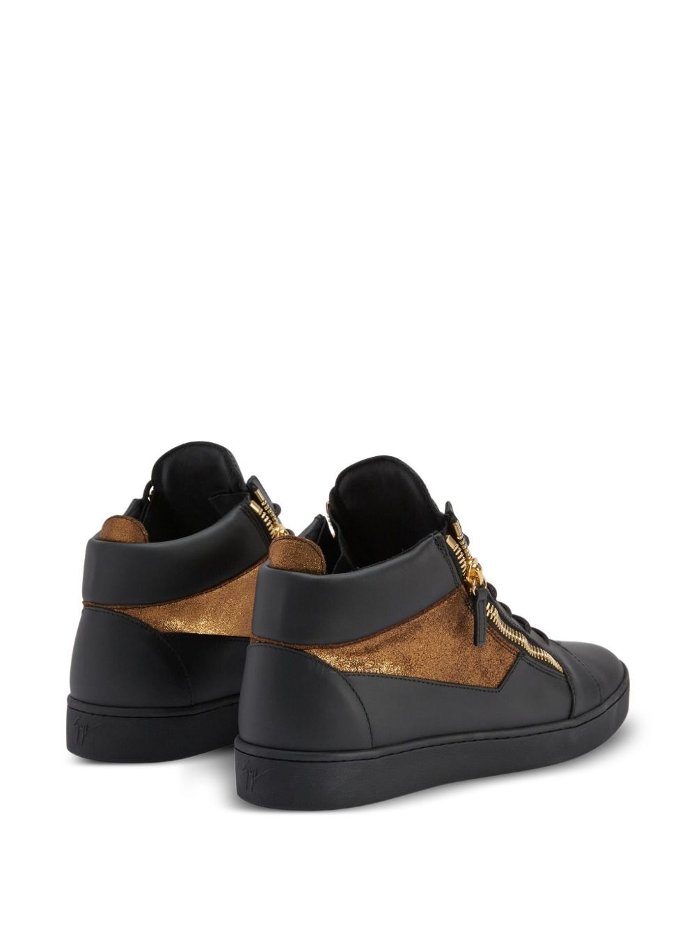 Kriss zip-detail leather high-top sneakers - 3
