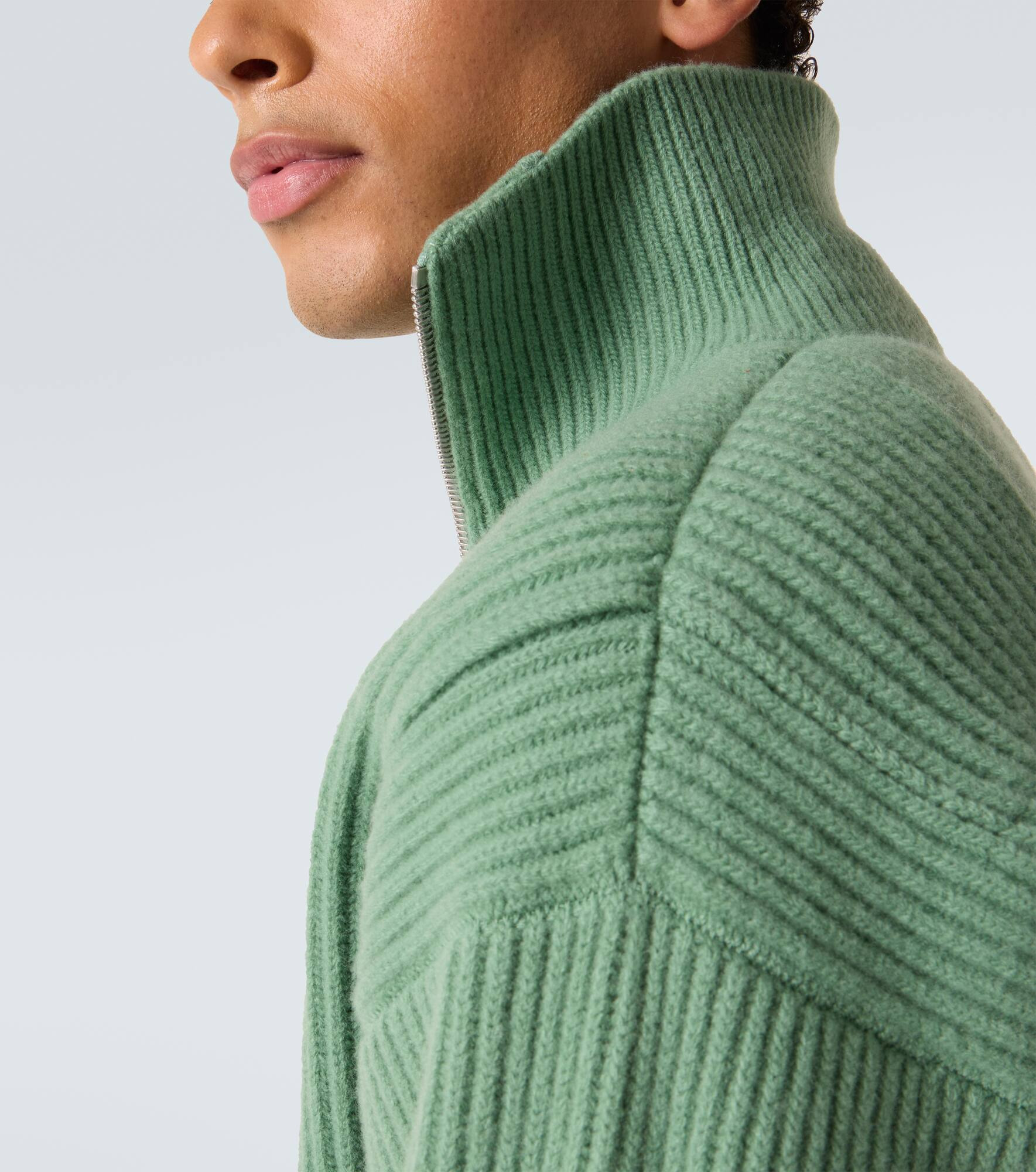 Wool zip-up cardigan - 6