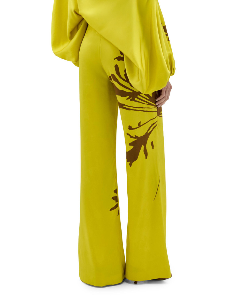 Women's Andie Dandelion Print Silk Pants - Yellow Dandelion 3
