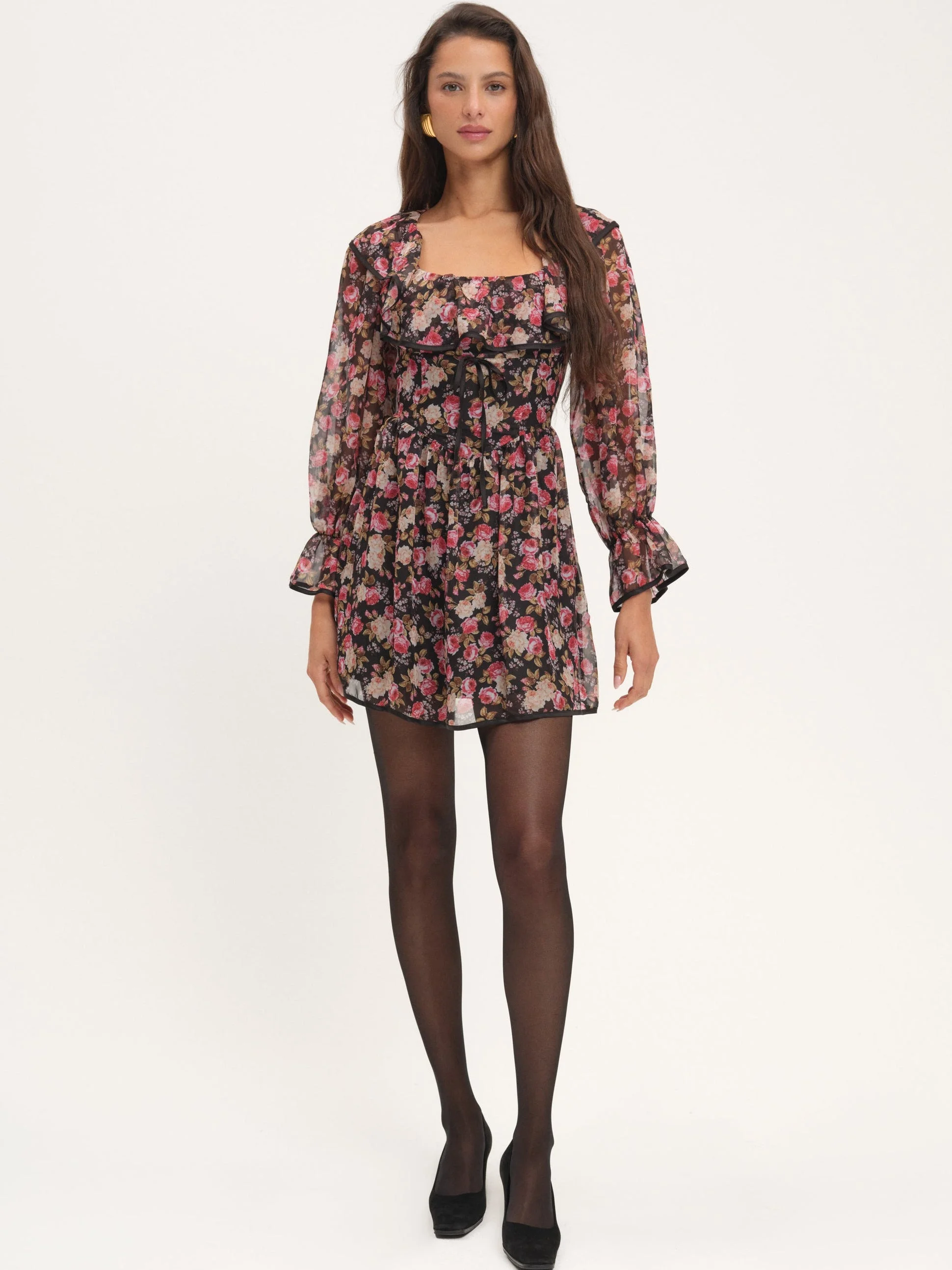 For Love & Lemons Amara Mini Dress - CD4058-HO25-BLACK | REVERSIBLE For Love & Lemons Amara Mini Dress - CD4058-HO25-BLACK | REVERSIBLE