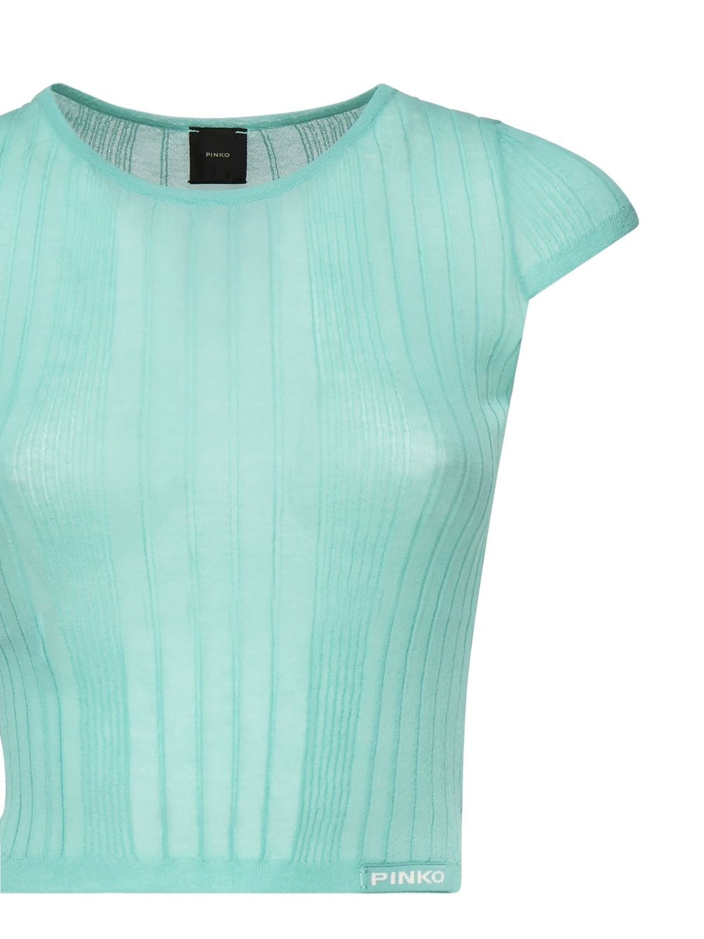 ribbed crew-neck knit top - 3