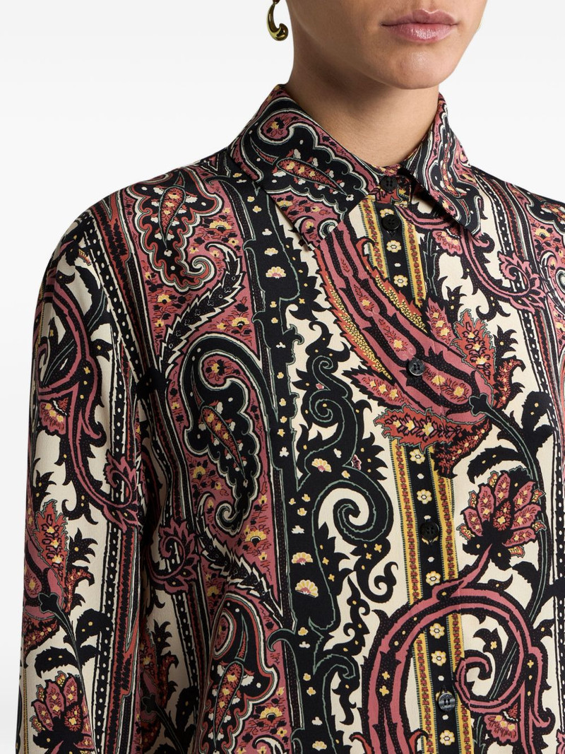 leafy paisley-motif silk shirt 5