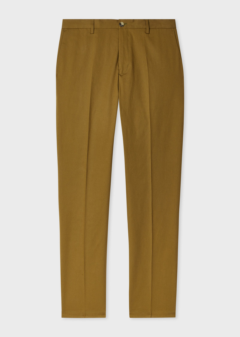 Khaki Fine Cotton Twill Trousers 1